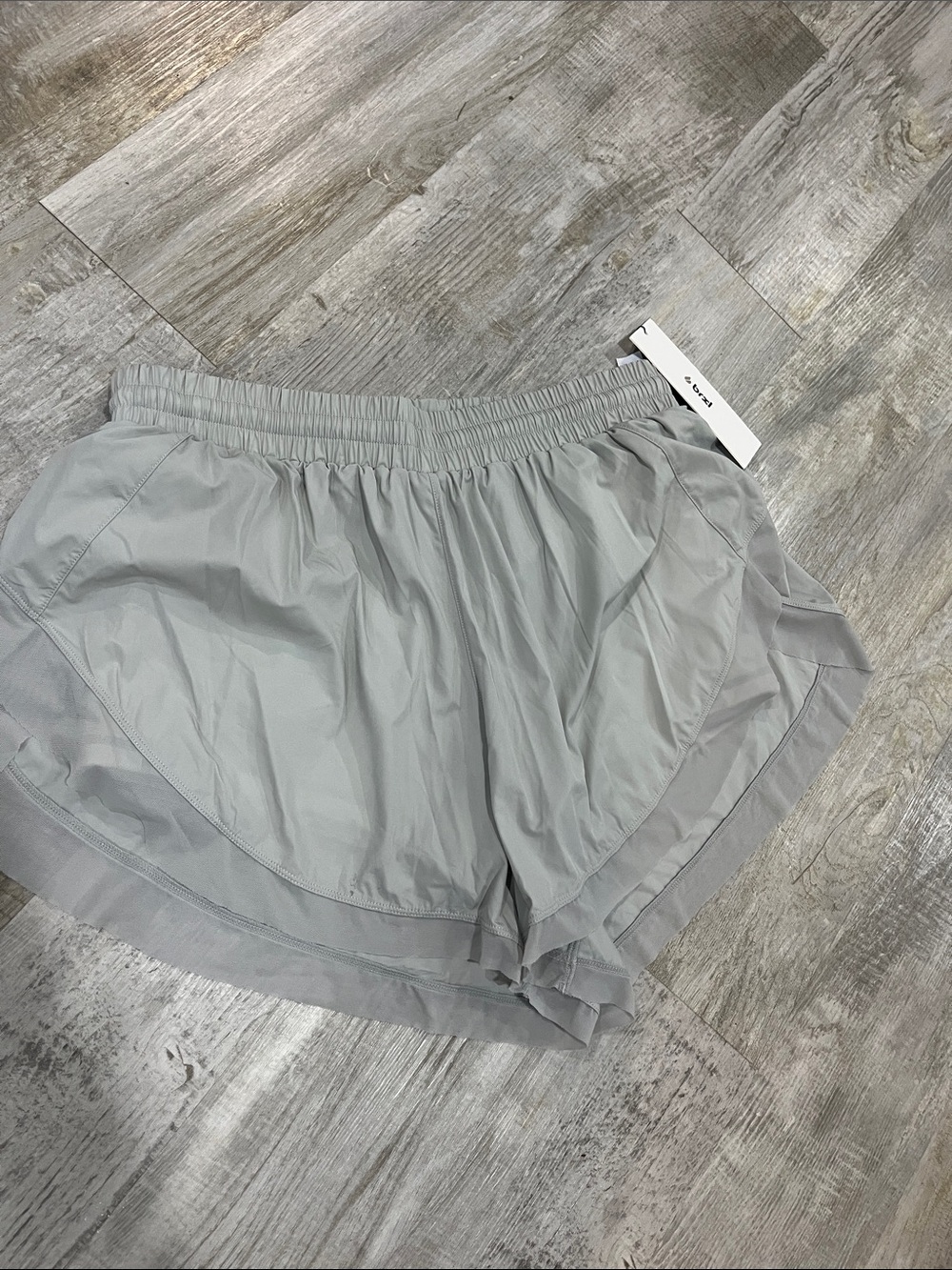 Light Grey Women's Athletic Shorts with Elastic Waist